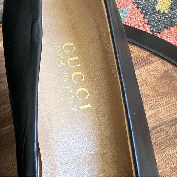 GUCCI Horseshoe Logo Black Leather Pumps US9 - Picture 6 of 15